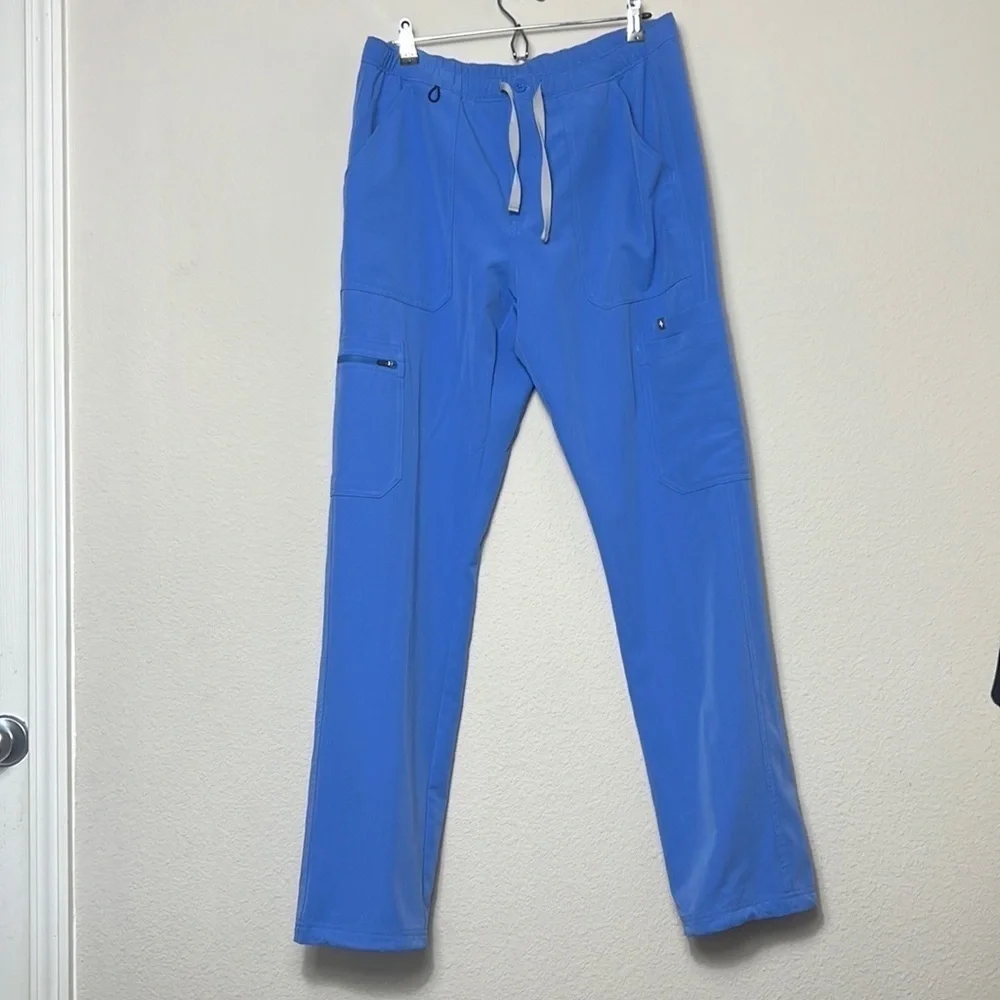 FIGS Cario Cargo Blue Pants
